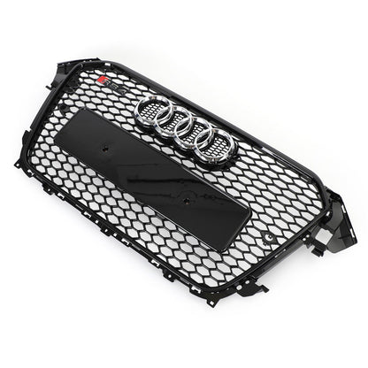 Audi 2012-2016 A4 S4 Honeycomb Grill RS4 Style Mesh Front Bumper Grille Gloss Black