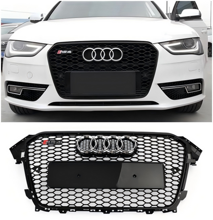 2012-2016 Audi A4 A4 Sline S4 Grill RS4 Style Mesh Front Bumper Gloss Black Grill Replacement