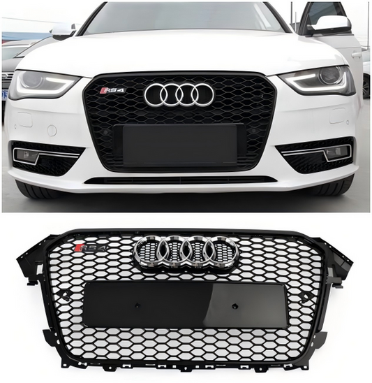 2012-2016 Audi A4 A4 Sline S4 Grill RS4 Style Mesh Front Bumper Gloss Black Grill Replacement