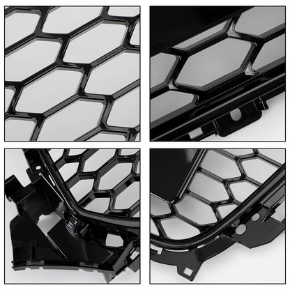 2012-2016 Audi A4 / A4 Sline / S4 Grill RS4 Style Mesh Front Bumper Gloss Black Grill With Ring Emblem