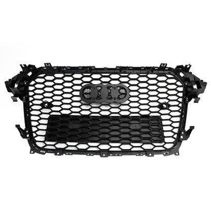 2012 2013 2014 2015 2016 Audi A4 / A4 Sline / S4 B8.5 RS4 Style Gloss Black Grill Honeycome Mesh Sport Hex Front Grille W/ Emblem
