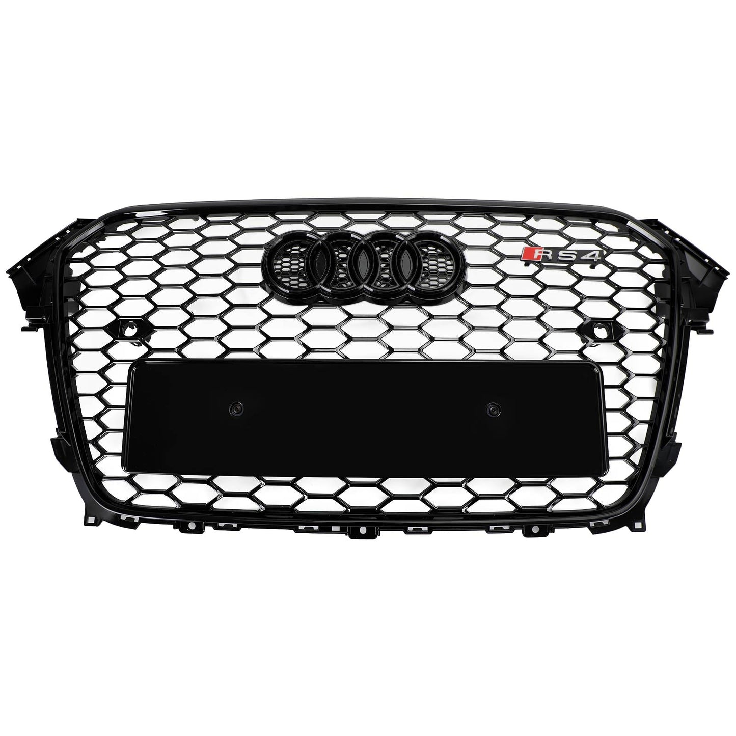 2012 2013 2014 2015 2016 Audi A4 / A4 Sline / S4 B8.5 RS4 Style Gloss Black Grill Honeycome Mesh Sport Hex Front Grille W/ Emblem