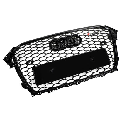 2012 2013 2014 2015 2016 Audi A4 / A4 Sline / S4 B8.5 RS4 Style Gloss Black Grill Honeycome Mesh Sport Hex Front Grille W/ Emblem