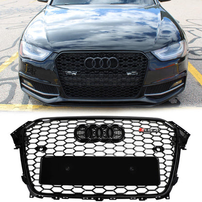 2012-2016 Audi B8.5 A4/A4 Sline/S4 Front Grill RS4 Honeycomb Mesh Hex Black Grille Replacement