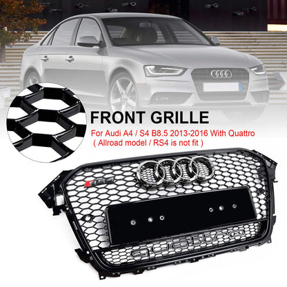 2012-2016 Audi A4/S4 B8.5 With Quattro RS4 Style Front Bumper Grill Replacement Black Grille