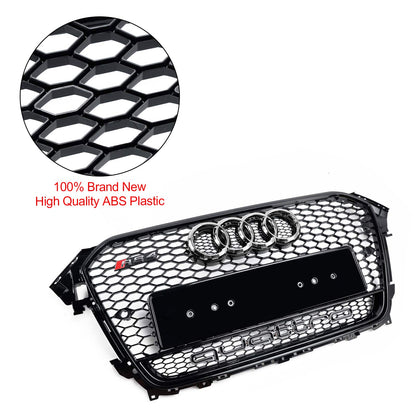 2012 2013 2014 2015 2016 Audi A4 / A4 Sline / S4 B8.5 RS4 Style Gloss Black Grill Honeycome Mesh Sport Hex Front Grille W/ Emblem