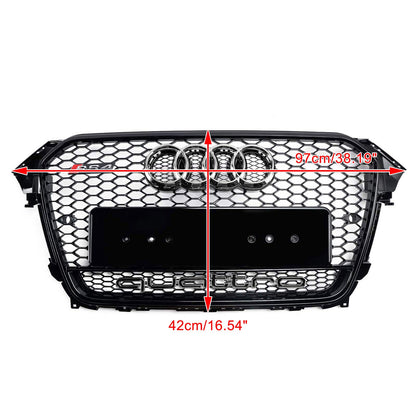 2012 2013 2014 2015 2016 Audi A4 / A4 Sline / S4 B8.5 RS4 Style Gloss Black Grill Honeycome Mesh Sport Hex Front Grille W/ Emblem