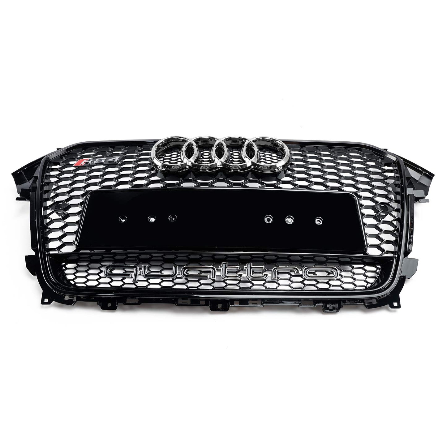 2012 2013 2014 2015 2016 Audi A4 / A4 Sline / S4 B8.5 RS4 Style Gloss Black Grill Honeycome Mesh Sport Hex Front Grille W/ Emblem