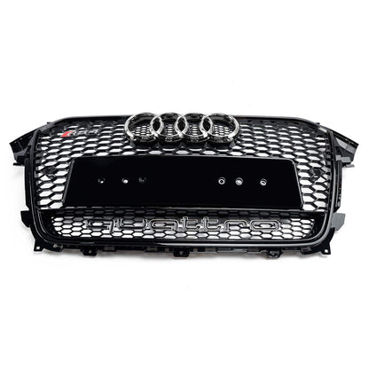 2012 2013 2014 2015 2016 Audi A4 / A4 Sline / S4 B8.5 RS4 Style Gloss Black Grill Honeycome Mesh Sport Hex Front Grille W/ Emblem