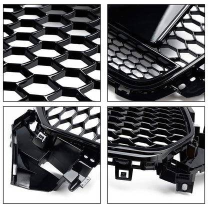 2012 2013 2014 2015 2016 Audi A4 / A4 Sline / S4 B8.5 RS4 Style Gloss Black Grill Honeycome Mesh Sport Hex Front Grille W/ Emblem