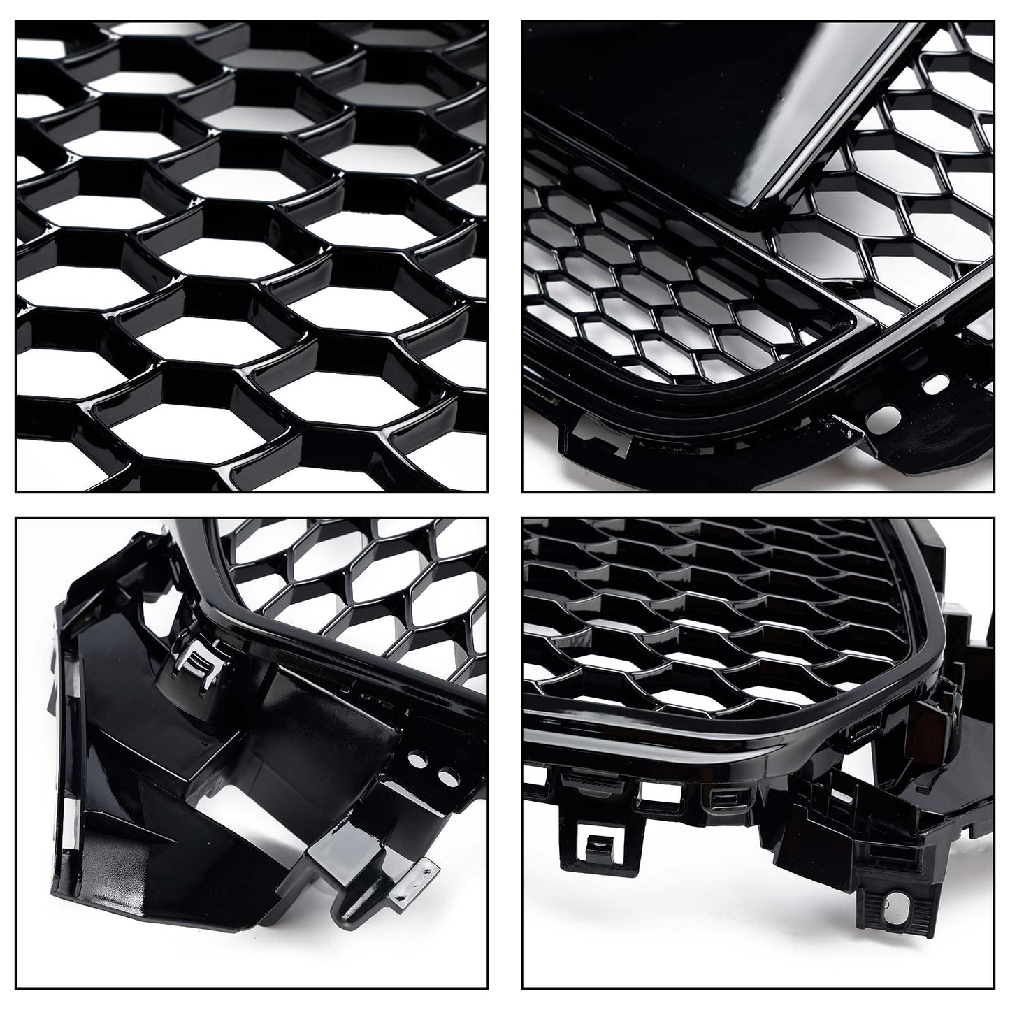 2012-2016 Audi A4 / A4 Sline / S4 B8.5 Front Black Honeycomb RS Style Grille With Silver Ring Emblem