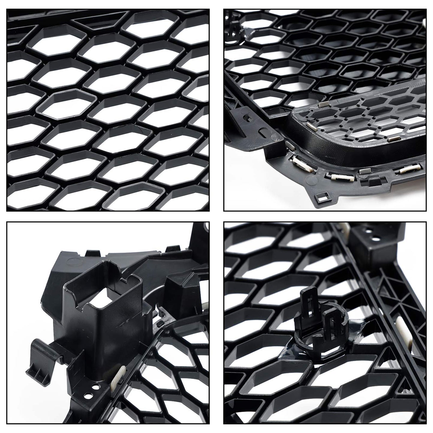 2012 2013 2014 2015 2016 Audi A4 / A4 Sline / S4 B8.5 RS4 Style Gloss Black Grill Honeycome Mesh Sport Hex Front Grille W/ Emblem