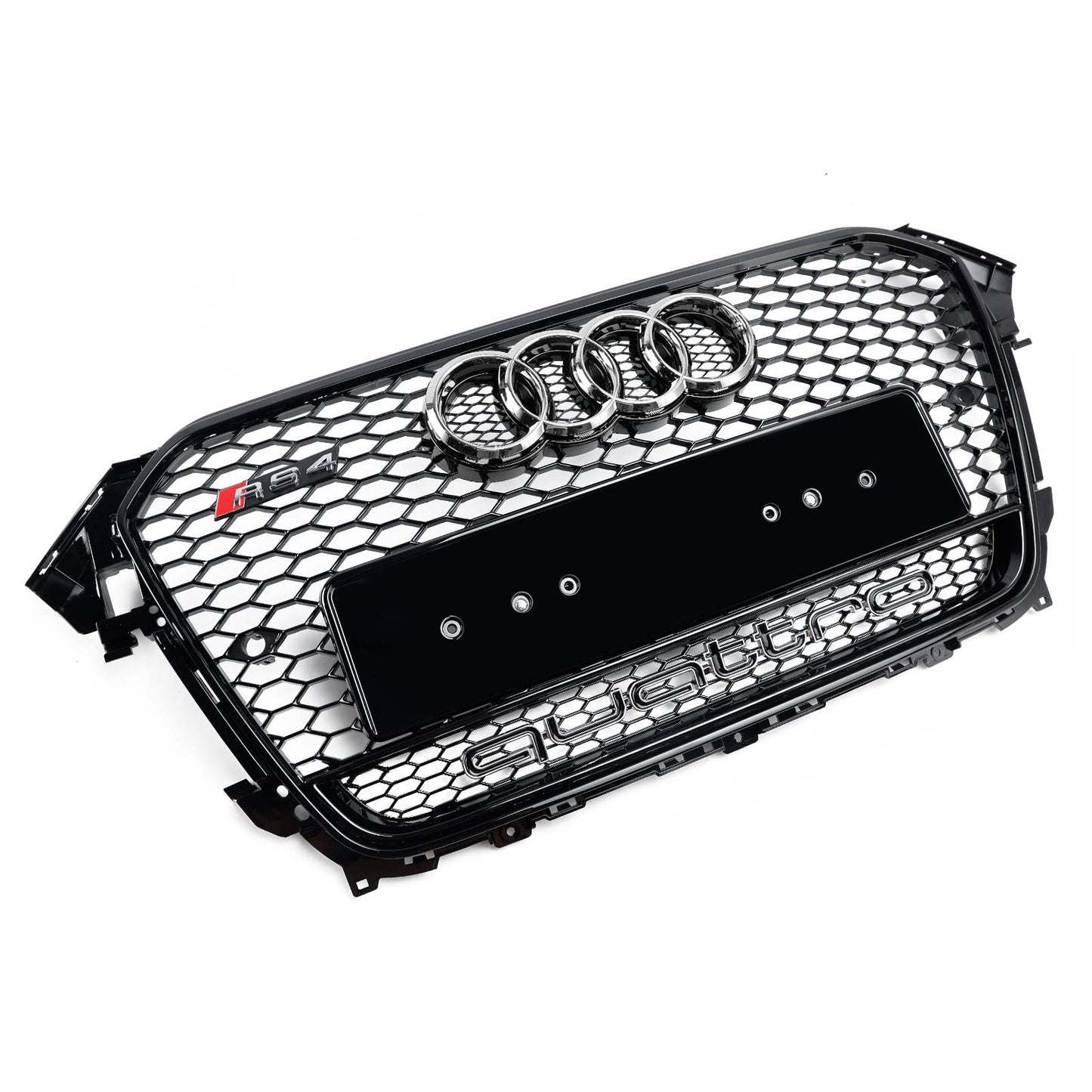 2012 2013 2014 2015 2016 Audi A4 / A4 Sline / S4 B8.5 RS4 Style Gloss Black Grill Honeycome Mesh Sport Hex Front Grille W/ Emblem