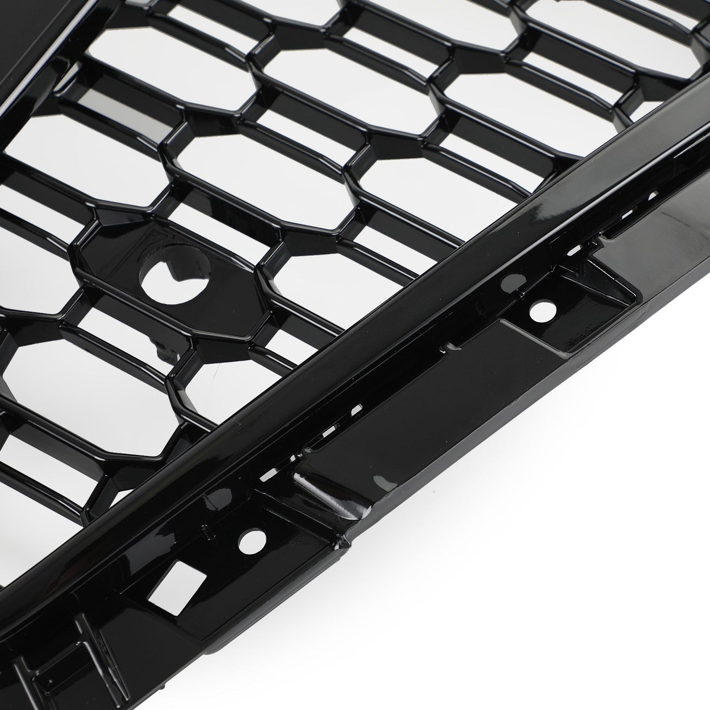 2016-2019 Audi A4 / A4 S-Line / S4 B9 RS4 Style Honeycomb Mesh Grill Front Bumper Gloss Black Grille With Silver Emblem