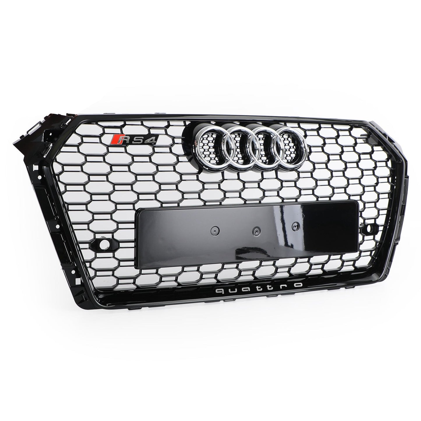 2016-2019 Audi A4/S4 B9 Honeycomb Grill RS4 Style Mesh Hex Grille Replacement Black Grill