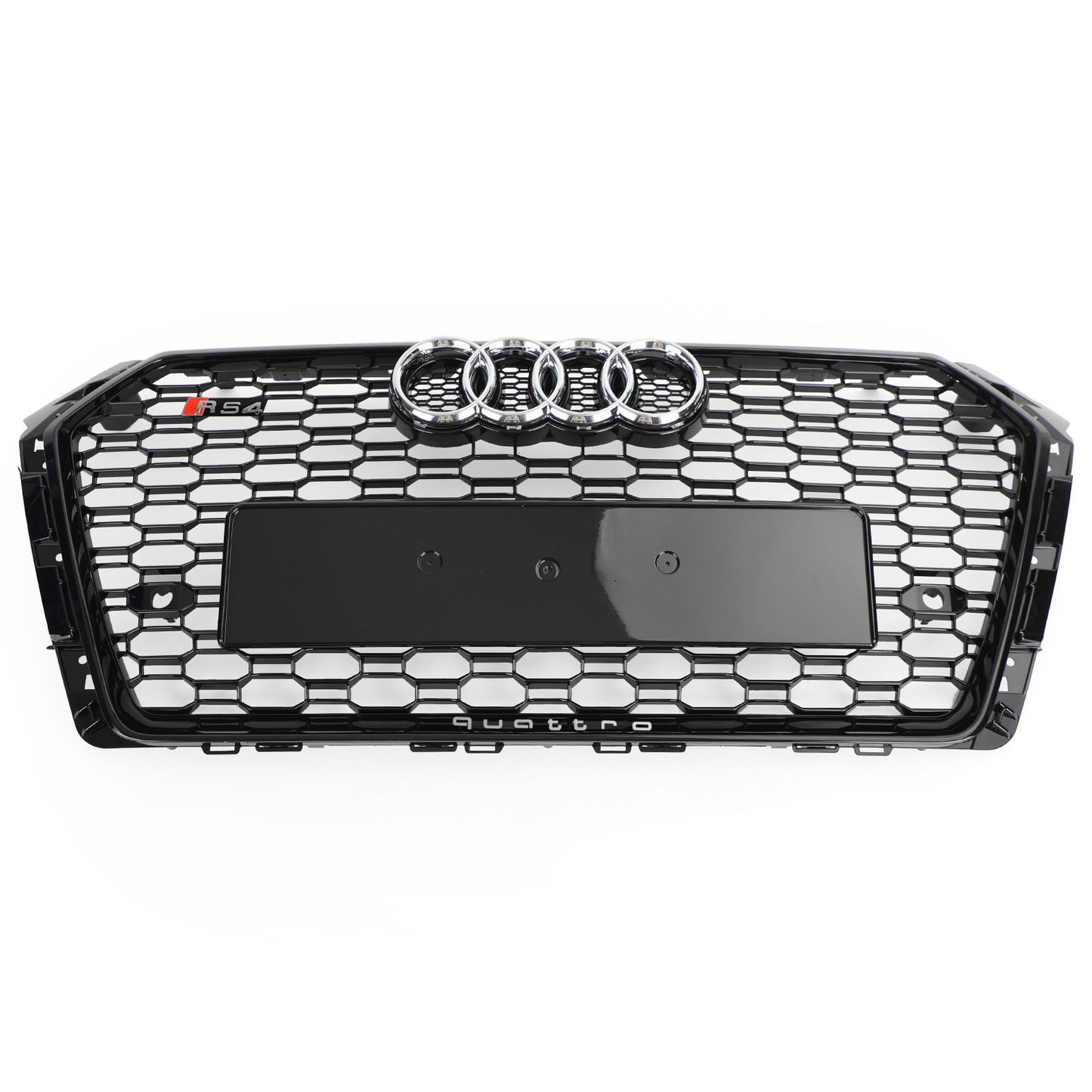 2016-2019 Audi A4/S4 B9 Honeycomb Grill RS4 Style Mesh Hex Grille Replacement Black Grill