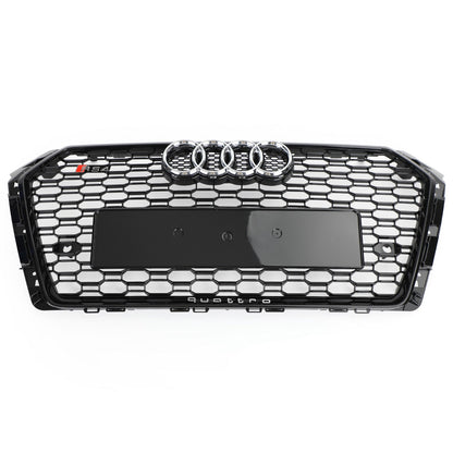 2016-2019 Audi A4/S4 B9 Honeycomb Grill RS4 Style Mesh Hex Grille Replacement Black Grill