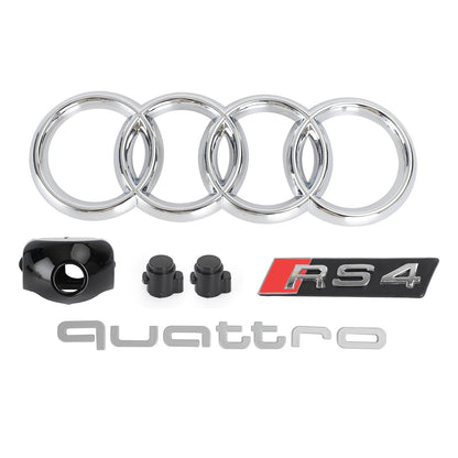 2016-2019 Audi A4/S4 B9 Honeycomb Grill RS4 Style Mesh Hex Grille Replacement Black Grill