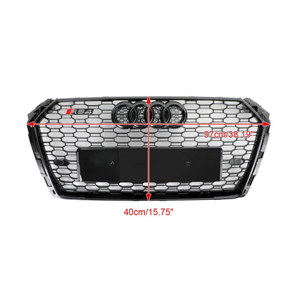 2016-2019 Audi A4/S4 B9 Honeycomb Grill RS4 Style Mesh Hex Grille Replacement Black Grill