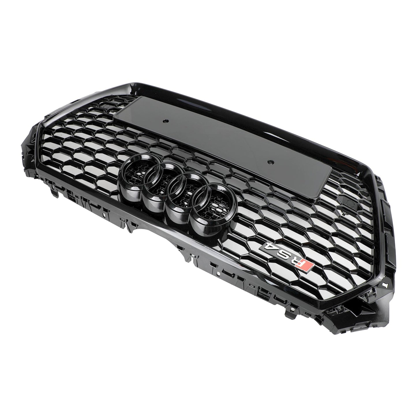 16-19 Audi A4 A4 SLine S4 B9 RS4 Style Gloss Black Honeycomb Grille Front Bumper Mesh Grill