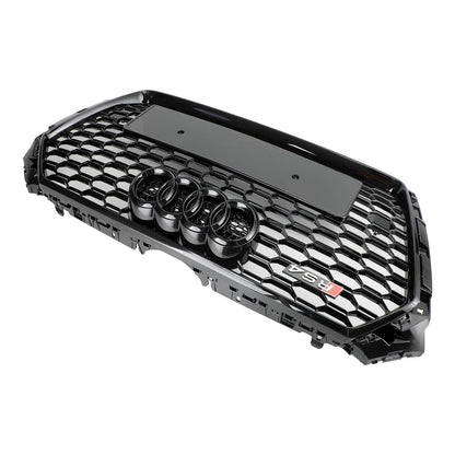 16-19 Audi A4 A4 SLine S4 B9 RS4 Style Gloss Black Honeycomb Grille Front Bumper Mesh Grill