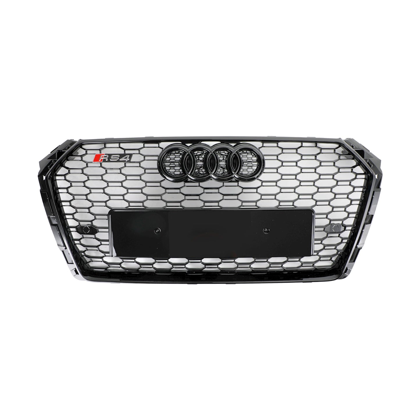 Audi A4 / A4 S-Line / S4 B9 2016 2017 2018 2019 RS4 Style Front Bumper Grill Gloss Black Honeycomb Grill