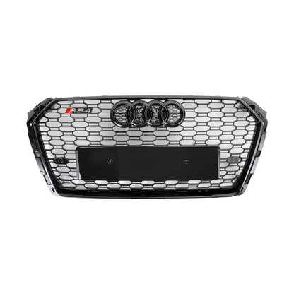 Audi A4 / A4 S-Line / S4 B9 2016 2017 2018 2019 RS4 Style Front Bumper Grill Gloss Black Honeycomb Grill