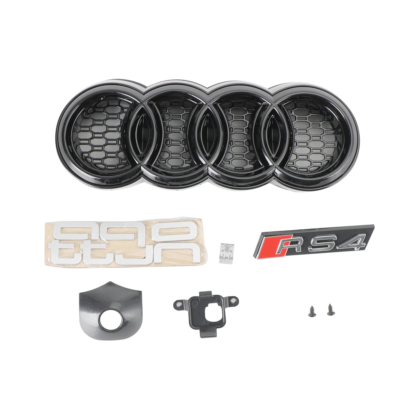 2016-2019 Audi A4/S4 B9 Honeycomb Grill RS4 Style Mesh Hex Grille Replacement Black Grill