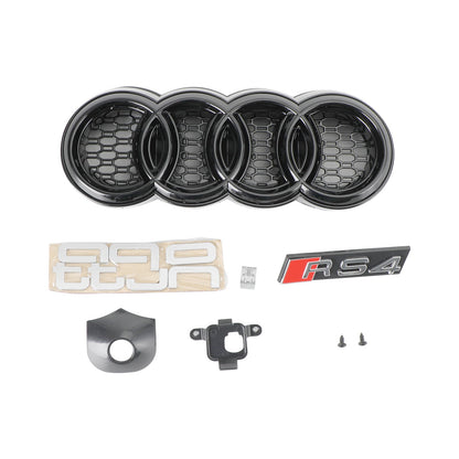 2016-2019 Audi A4/S4 B9 Honeycomb Grill RS4 Style Mesh Hex Grille Replacement Black Grill