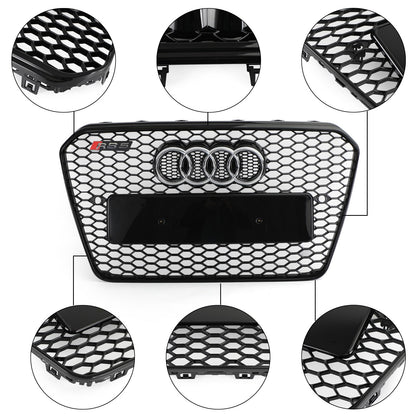 2012 2013 2014 2015 2016 Audi A5 / A5 Sline / S5 B8.5 Honeycomb Hex RS5 Style Grille Glossy Black Front Grille W/ Emblem