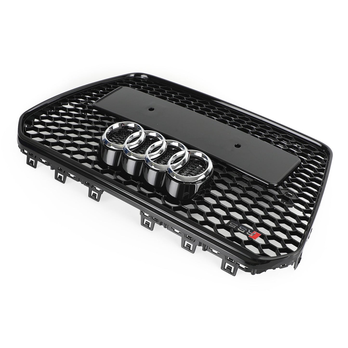 2012-2016 Audi A5 S5 B8.5 Grill Replacement RS5 Style Honeycomb Hex Mesh Front Bumper Black Grille