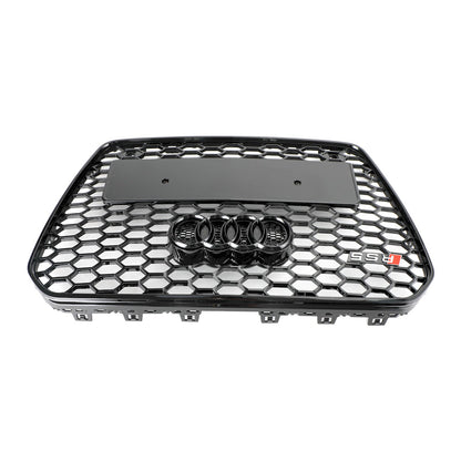 2012-2016 Audi A5 / A5 Sline / S5 B8.5 Honeycomb Mesh Grill Glossy Black RS5 Style Grille With Black Ring Emblem