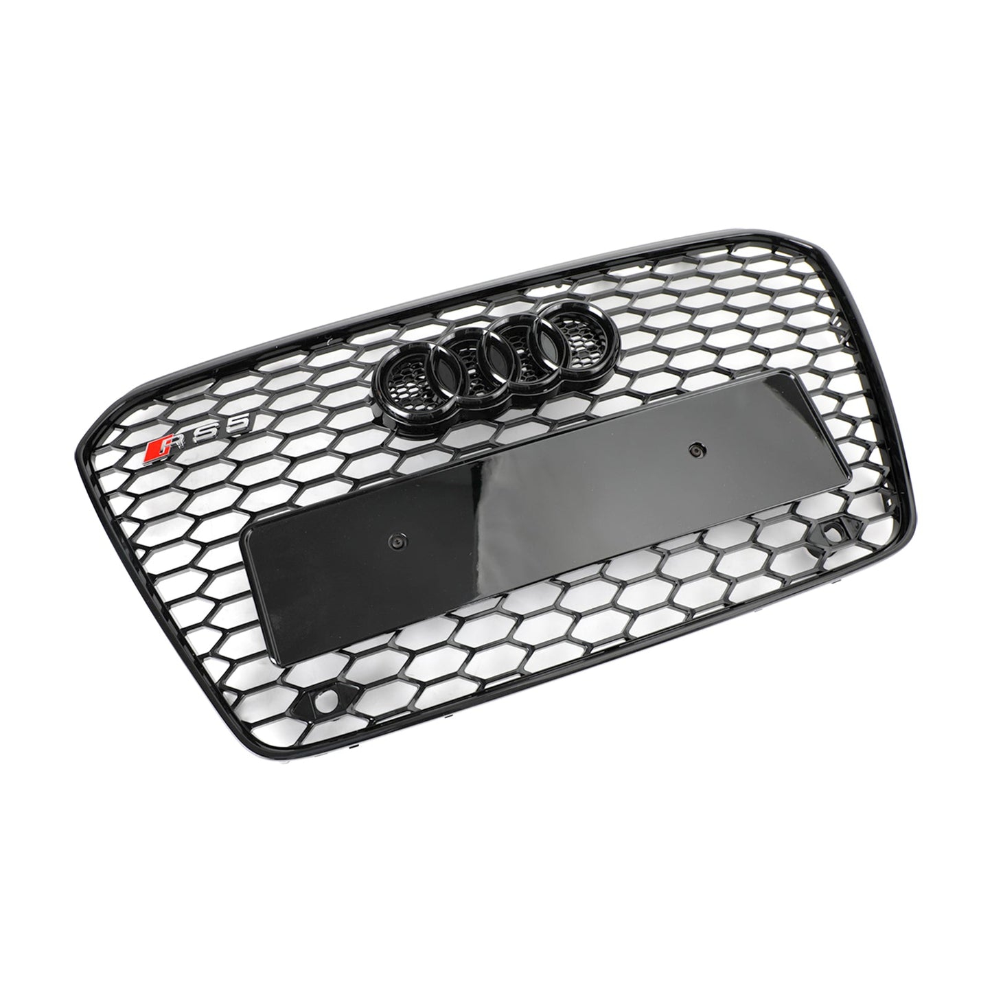 2012-2016 Audi A5 S5 B8.5 Grill Replacement RS5 Style Honeycomb Hex Mesh Front Bumper Black Grille