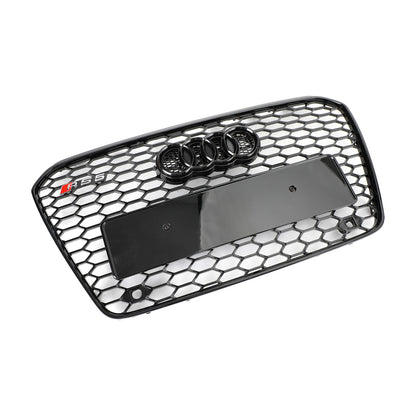 2012-2016 Audi A5 S5 B8.5 Grill Replacement RS5 Style Honeycomb Hex Mesh Front Bumper Black Grille