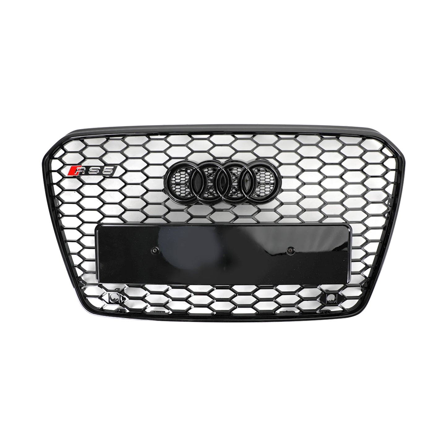 2012-2016 Audi A5 S5 B8.5 Grill Replacement RS5 Style Honeycomb Hex Mesh Front Bumper Black Grille