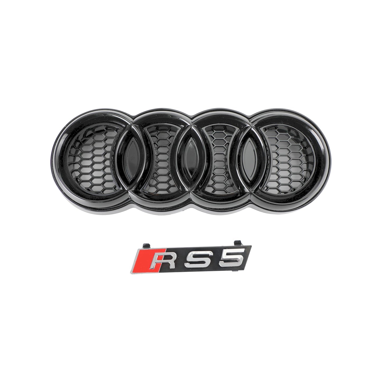 2012-2016 Audi A5 S5 B8.5 Grill Replacement RS5 Style Honeycomb Hex Mesh Front Bumper Black Grille