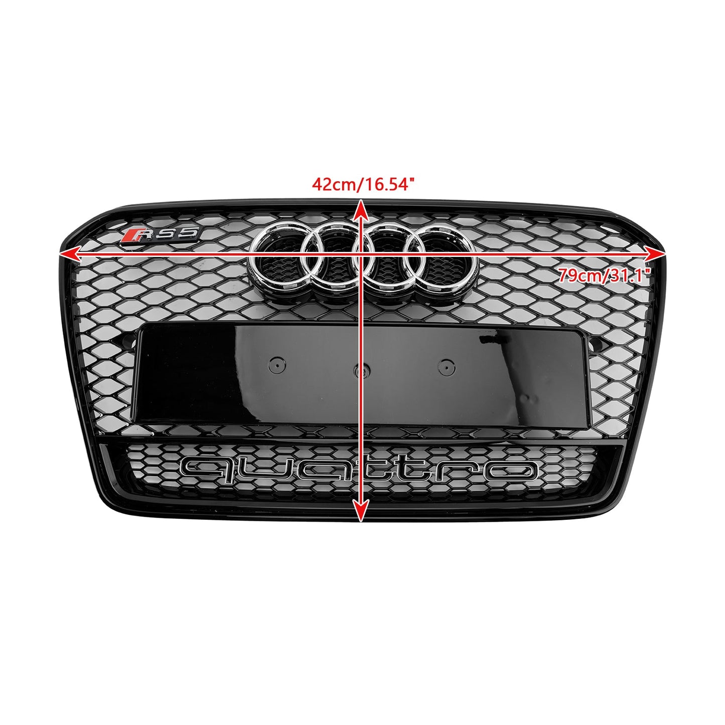 Audi 2012-2016 A5/A5 Sline/S5 B8.5 RS Quattro Style Front Grill Air Intake Radiator Bumper Grille With Ring Emblem