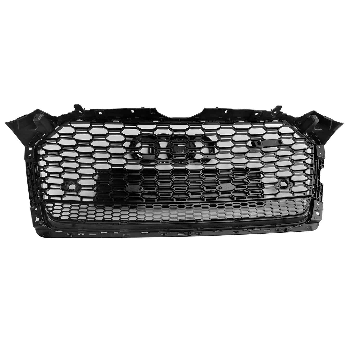 2017 2018 2019 Audi A5 / A5 Sline / S5 Honeycomb Front Glossy Black Grille RS Quattor Style Air Intake Radiator Mesh Grill W/ Rings Emblem