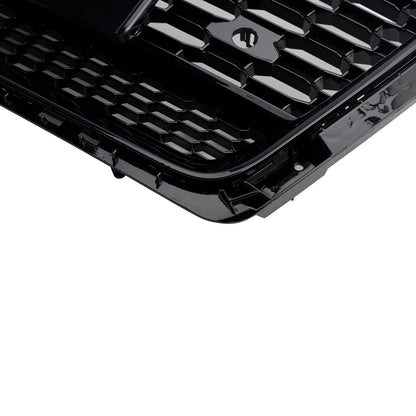 2017 2018 2019 Audi A5 / A5 Sline / S5 Honeycomb Front Glossy Black Grille RS Quattor Style Air Intake Radiator Mesh Grill W/ Rings Emblem