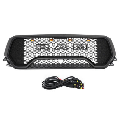 Ram 1500 2019-2024 Dodge Grill TRX Style LED Honeycomb Front Upper Hood Grill Generic