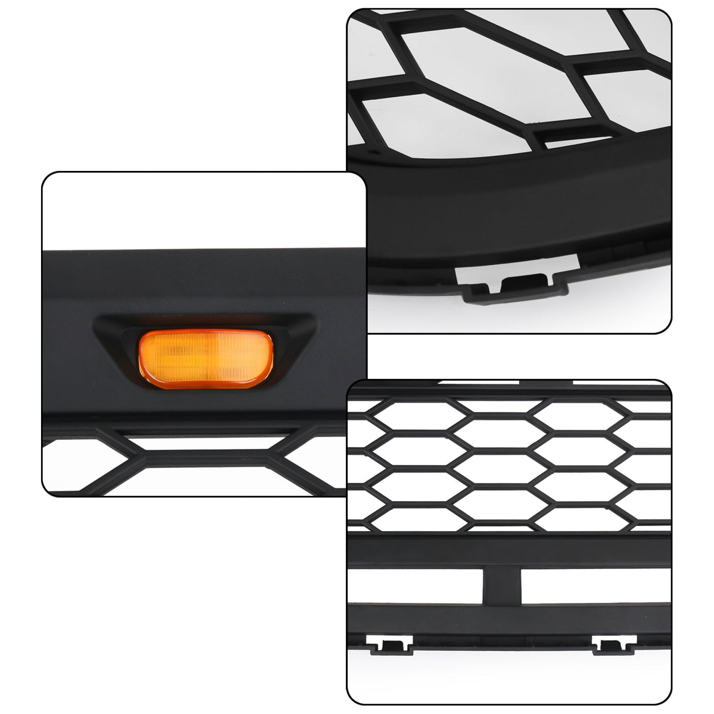 2015-2018 Ford Edge Raptor Style Grill Front Bumper Black Grille W/ LED Light & Letter