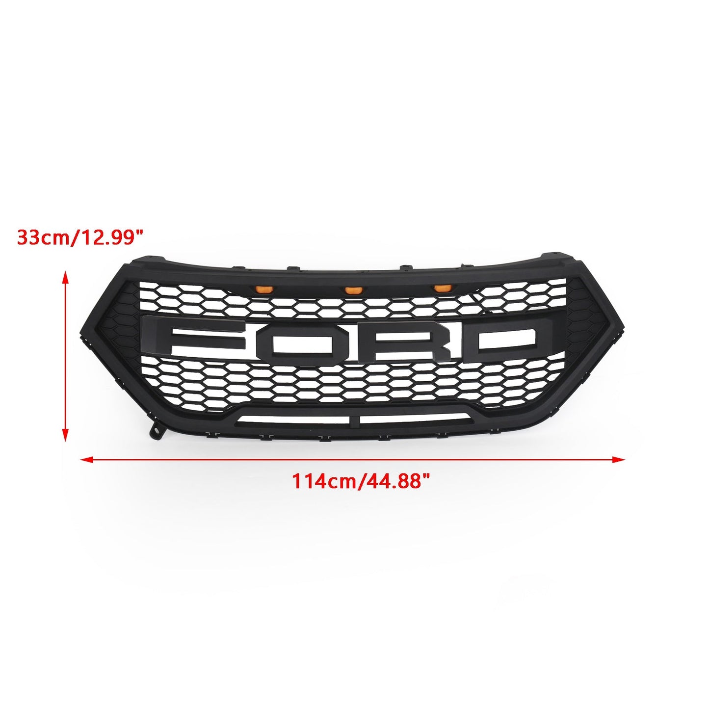 2015-2018 Ford Edge Raptor Style Grill Front Bumper Black Grille W/ LED Light & Letter