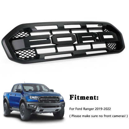 2019-23 Ford Ranger Raptor Style Black Front Bumper Grill Replacement
