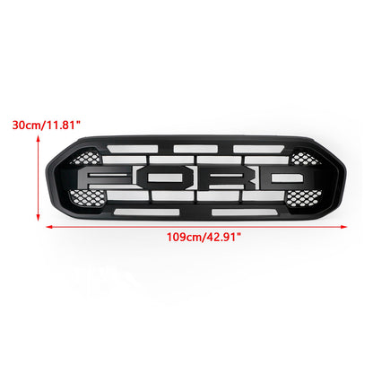 2019-23 Ford Ranger Raptor Style Black Front Bumper Grill Replacement
