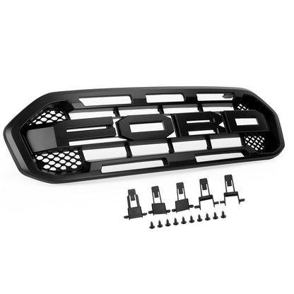 2019-23 Ford Ranger Raptor Style Black Front Bumper Grill Replacement