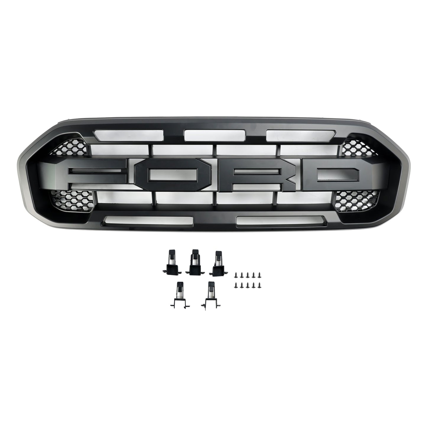2019-2023 Raptor Style Grill Ford Ranger Matte Black Front Bumper Replacement Grille + Letter