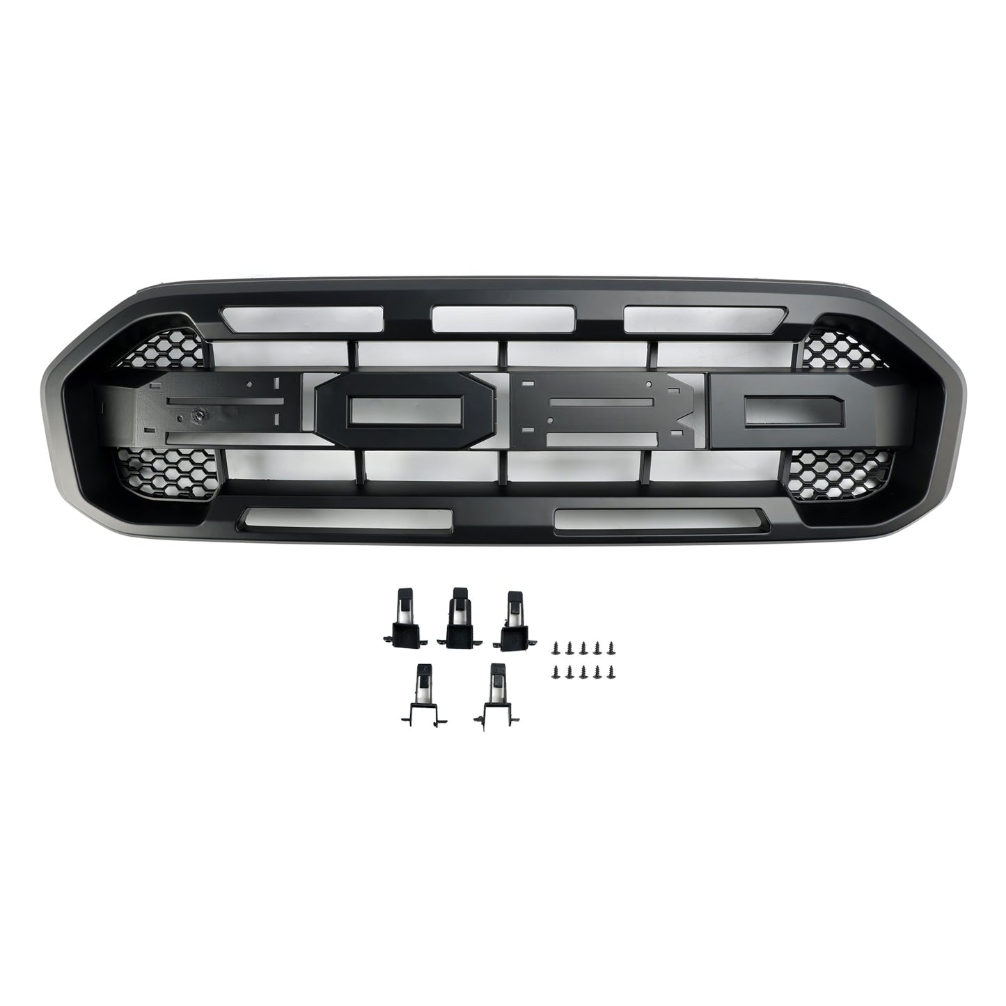 2019-2023 Raptor Style Grill Ford Ranger Matte Black Front Bumper Replacement Grille + Letter