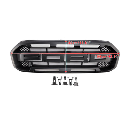2019-2023 Ford Ranger Raptor Style Front Grille Replacement Grill With White / Yellow LED Light
