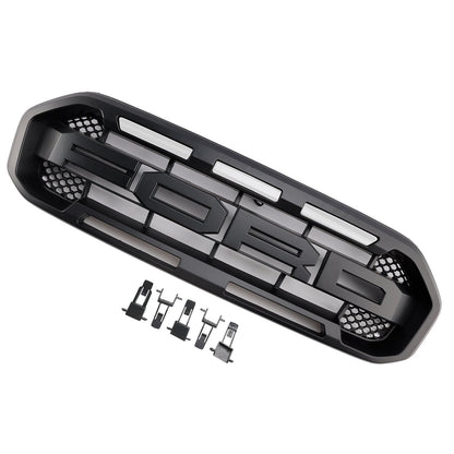 2019-2023 Ford Ranger Raptor Style Front Grille Replacement Grill With White / Yellow LED Light