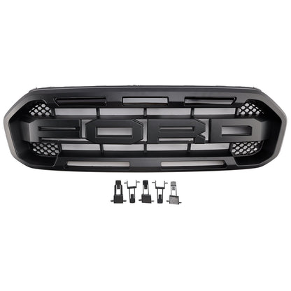 2019-2023 Ford Ranger Raptor Style Front Grille Replacement Grill With White / Yellow LED Light